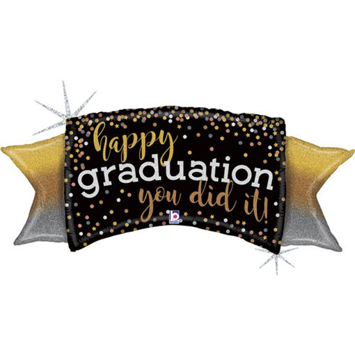 Picture of GRADUATION BANNER SUPERSHAPE FOIL BALLOON 46 INCH